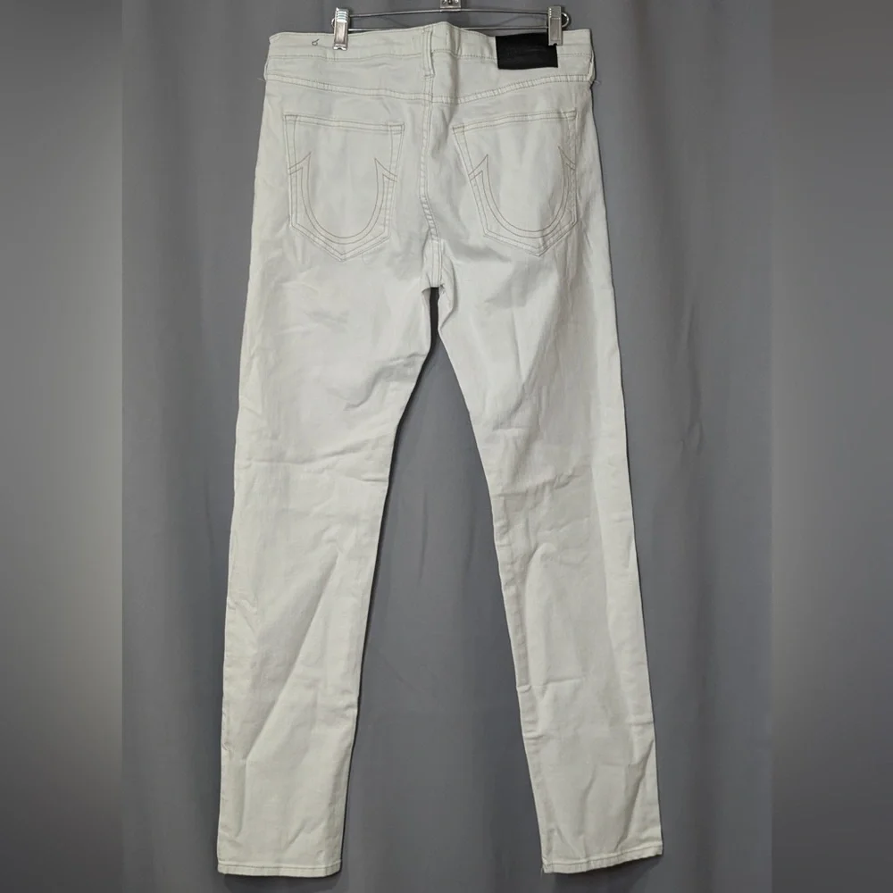 NWT TRUE RELIGION ROCCO RENEGADE optic white denim jean pant relaxed skinny - Picture 10 of 12